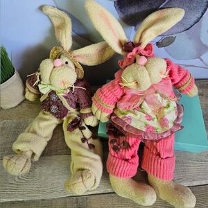 VINTAGE Mr & Mrs Bunny Pair
